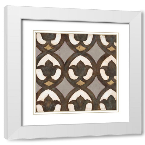 Winery Villa Tile 4 White Modern Wood Framed Art Print with Double Matting by Fisk, Arnie