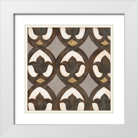 Winery Villa Tile 4 White Modern Wood Framed Art Print with Double Matting by Fisk, Arnie