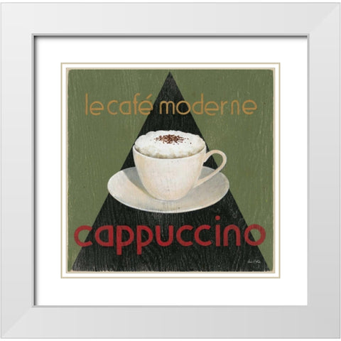 Cafe Moderne Cappuccino White Modern Wood Framed Art Print with Double Matting by Fisk, Arnie