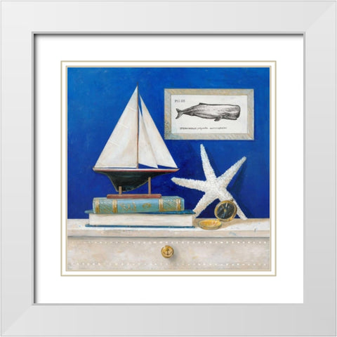 Stories of the Sea 1 White Modern Wood Framed Art Print with Double Matting by Fisk, Arnie