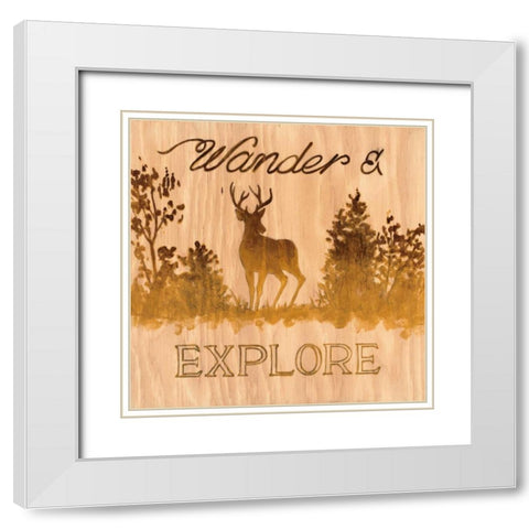 Wander and Explore White Modern Wood Framed Art Print with Double Matting by Fisk, Arnie