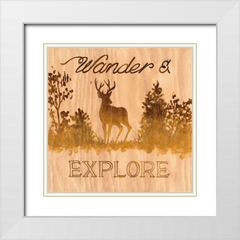 Wander and Explore White Modern Wood Framed Art Print with Double Matting by Fisk, Arnie