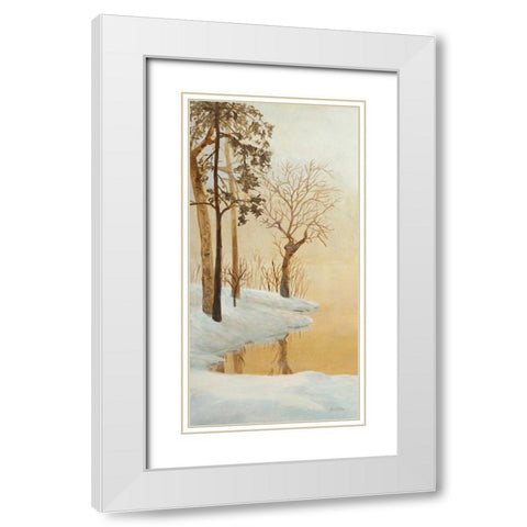 Winter Glow Panel 1 White Modern Wood Framed Art Print with Double Matting by Fisk, Arnie