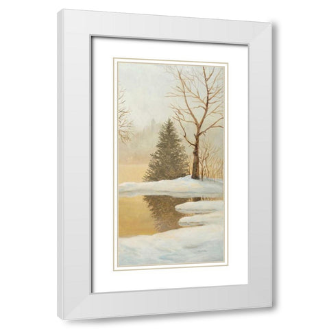 Winter Glow Panel 3 White Modern Wood Framed Art Print with Double Matting by Fisk, Arnie