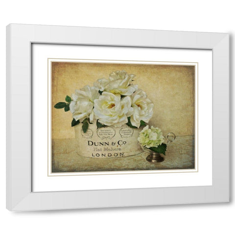 London Roses White Modern Wood Framed Art Print with Double Matting by Atria, Cristin
