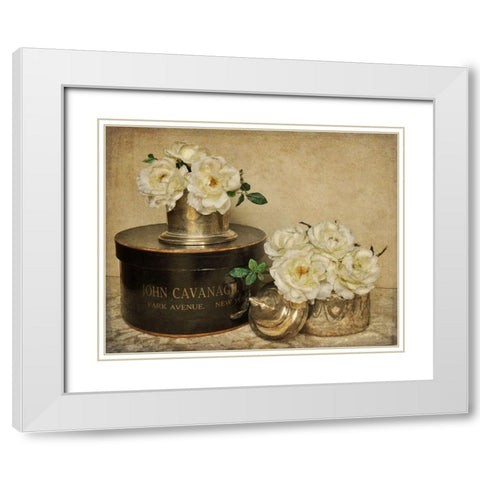 Park Avenue Roses White Modern Wood Framed Art Print with Double Matting by Atria, Cristin