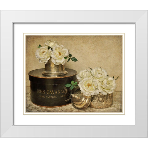 Park Avenue Roses White Modern Wood Framed Art Print with Double Matting by Atria, Cristin