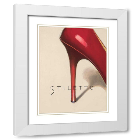 Red Stiletto White Modern Wood Framed Art Print with Double Matting by Fabiano, Marco