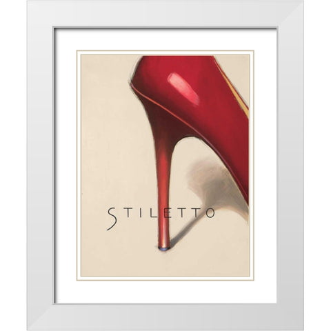 Red Stiletto White Modern Wood Framed Art Print with Double Matting by Fabiano, Marco