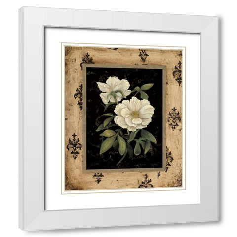 Silver Peony White Modern Wood Framed Art Print with Double Matting by Andrew, Regina