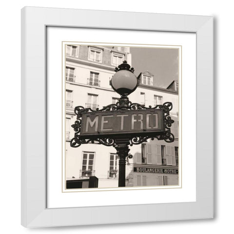 Filigree Iron Sign White Modern Wood Framed Art Print with Double Matting by Vandenack, Toby