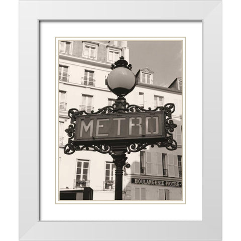 Filigree Iron Sign White Modern Wood Framed Art Print with Double Matting by Vandenack, Toby