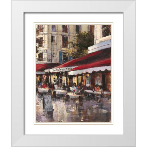 Avenue Des Champs-Elysees 2 White Modern Wood Framed Art Print with Double Matting by Heighton, Brent