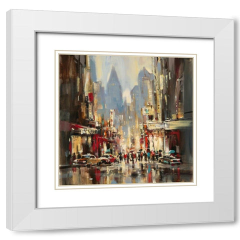 City Sensation White Modern Wood Framed Art Print with Double Matting by Heighton, Brent