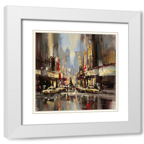 City Impression White Modern Wood Framed Art Print with Double Matting by Heighton, Brent