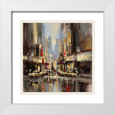 City Impression White Modern Wood Framed Art Print with Double Matting by Heighton, Brent