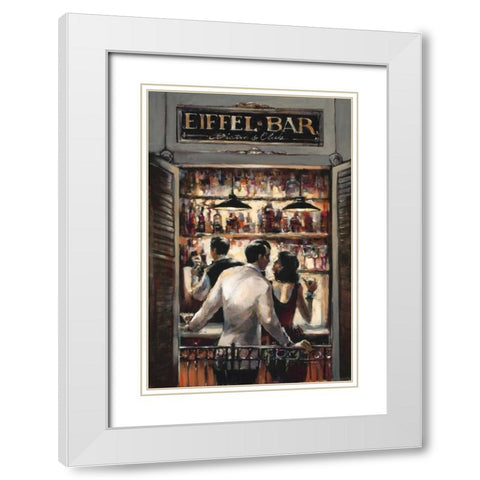 Eiffel Bar White Modern Wood Framed Art Print with Double Matting by Heighton, Brent