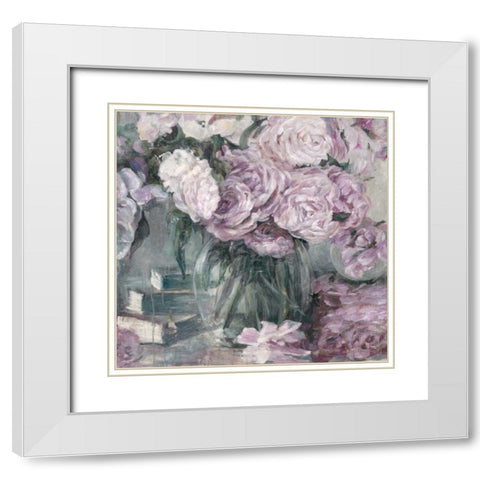 English Countryside Bouquette White Modern Wood Framed Art Print with Double Matting by Theodosiou, Matina