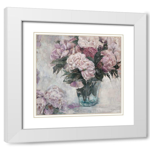 English Esttae Bouquette White Modern Wood Framed Art Print with Double Matting by Theodosiou, Matina