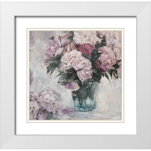 English Esttae Bouquette White Modern Wood Framed Art Print with Double Matting by Theodosiou, Matina