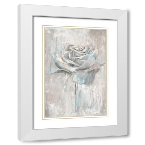 Painterly Rose White Modern Wood Framed Art Print with Double Matting by Gold, Lora
