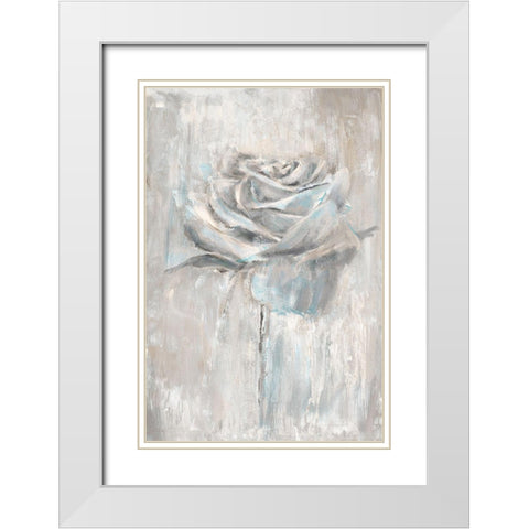 Painterly Rose White Modern Wood Framed Art Print with Double Matting by Gold, Lora