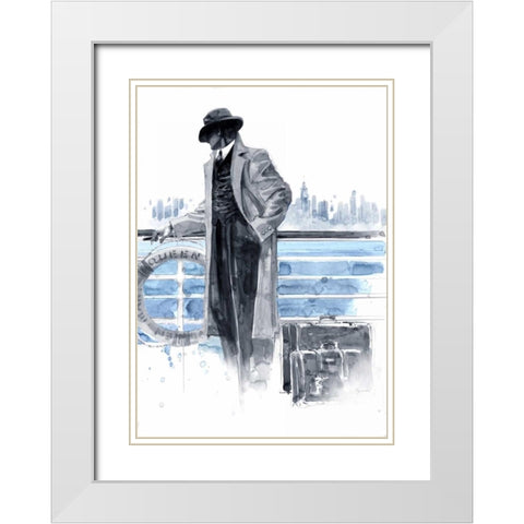Pier 56 Blue Study White Modern Wood Framed Art Print with Double Matting by Lynch, Brent