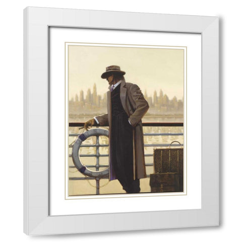 Pier 56 White Modern Wood Framed Art Print with Double Matting by Lynch, Brent