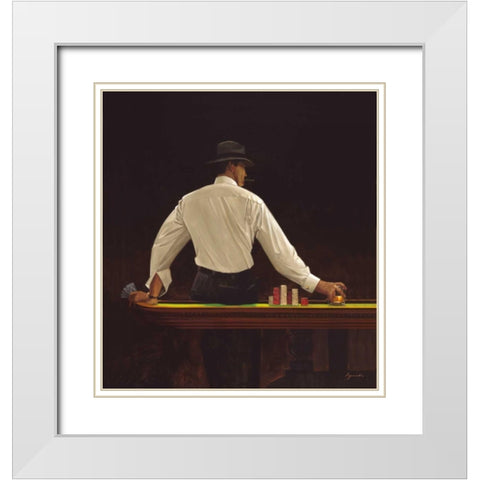 Winning Hand White Modern Wood Framed Art Print with Double Matting by Lynch, Brent