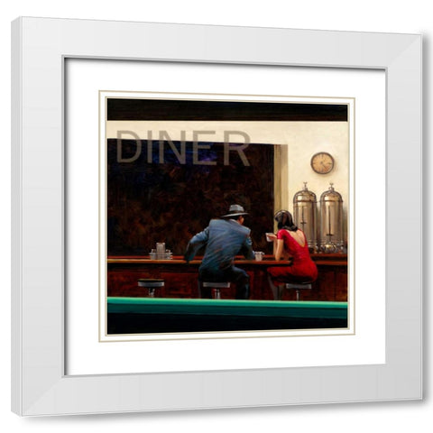 Evening Rendez Vous White Modern Wood Framed Art Print with Double Matting by Lynch, Brent