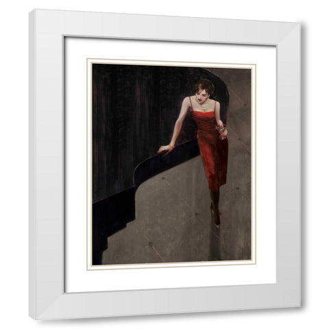 Piano Bar 2 White Modern Wood Framed Art Print with Double Matting by Lynch, Brent