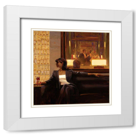 Amber Glow 2 White Modern Wood Framed Art Print with Double Matting by Lynch, Brent