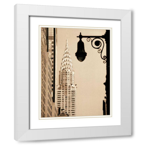 Chrysler Building White Modern Wood Framed Art Print with Double Matting by Gleyzer, Sasha