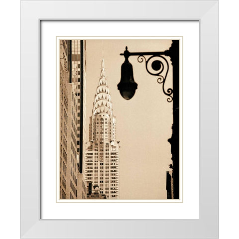 Chrysler Building White Modern Wood Framed Art Print with Double Matting by Gleyzer, Sasha