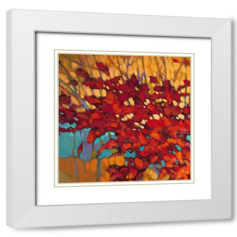 Abstract Autumn 1 White Modern Wood Framed Art Print with Double Matting by J., Charles