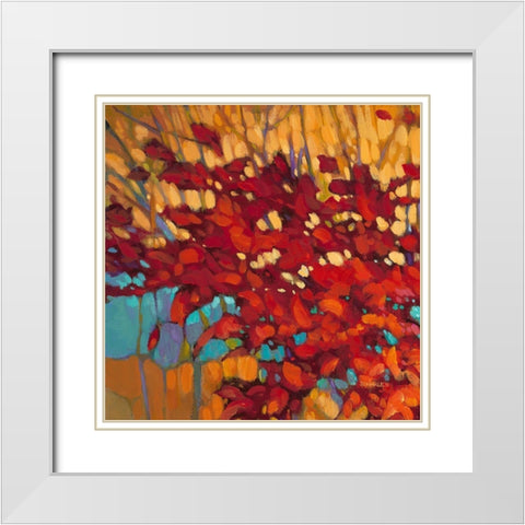 Abstract Autumn 1 White Modern Wood Framed Art Print with Double Matting by J., Charles