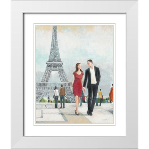 Paris Impressions 1 White Modern Wood Framed Art Print with Double Matting by Wyatt, Norman Jr.