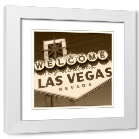 Welcome Sign White Modern Wood Framed Art Print with Double Matting by Robertson, Walter