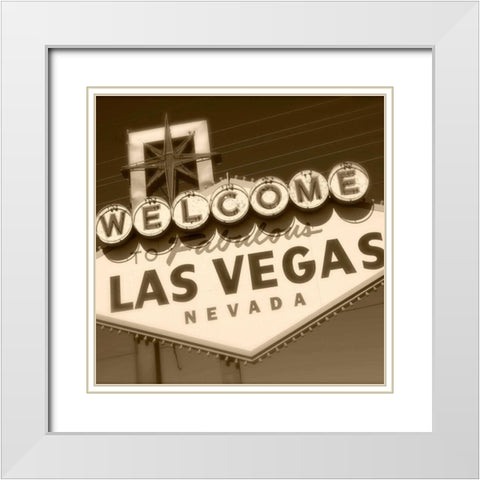 Welcome Sign White Modern Wood Framed Art Print with Double Matting by Robertson, Walter