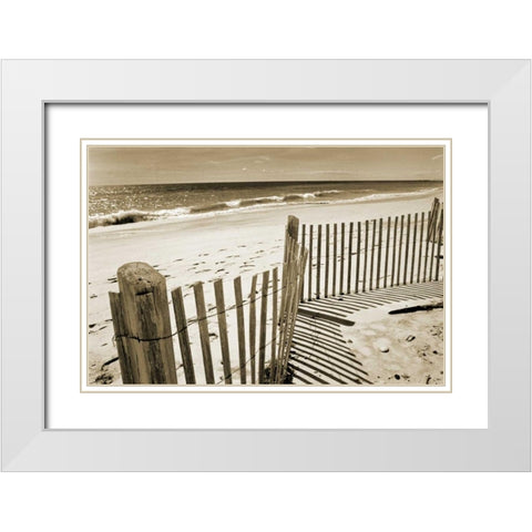 Beach Walk 1 White Modern Wood Framed Art Print with Double Matting by Amber Light Gallery