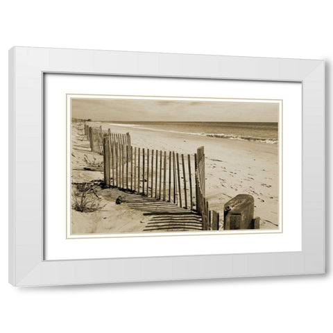 Beach Walk 2 White Modern Wood Framed Art Print with Double Matting by Amber Light Gallery