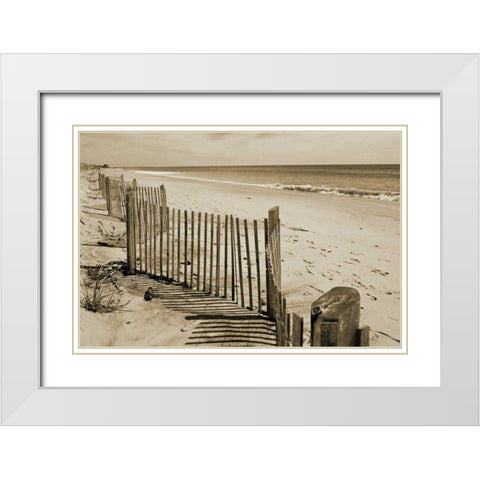 Beach Walk 2 White Modern Wood Framed Art Print with Double Matting by Amber Light Gallery