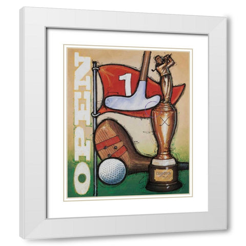 Vintage Golf 3 White Modern Wood Framed Art Print with Double Matting by Langton, Bruce