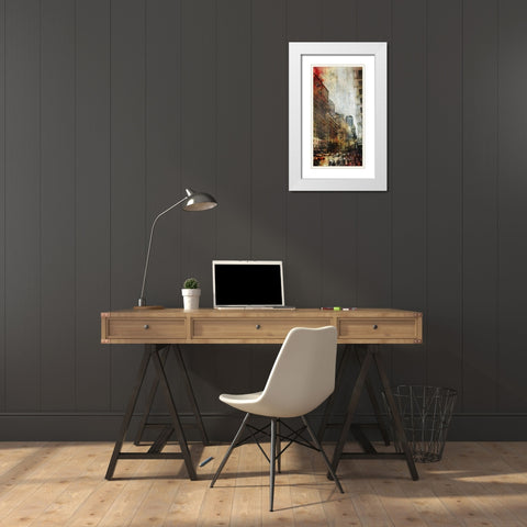 NYC Vertigo White Modern Wood Framed Art Print with Double Matting by Roko, Ken