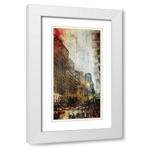 NYC Vertigo White Modern Wood Framed Art Print with Double Matting by Roko, Ken