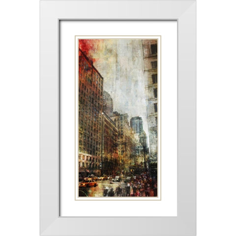 NYC Vertigo White Modern Wood Framed Art Print with Double Matting by Roko, Ken