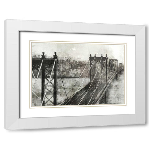 City Bridge 2 White Modern Wood Framed Art Print with Double Matting by Roko, Ken