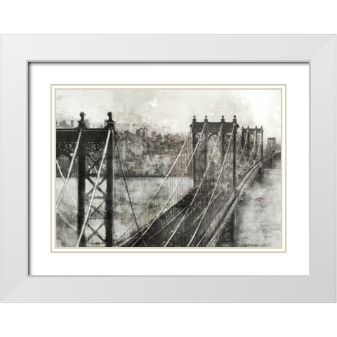 City Bridge 2 White Modern Wood Framed Art Print with Double Matting by Roko, Ken