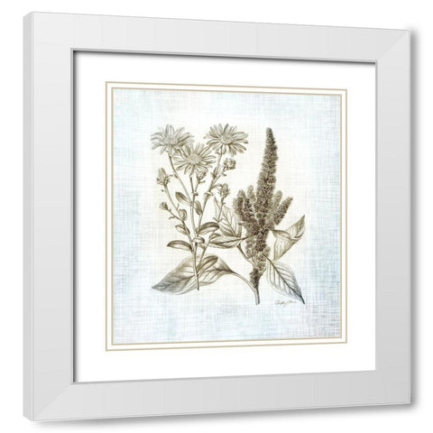 Farmhouse Botanical 2 White Modern Wood Framed Art Print with Double Matting by James, Christopher