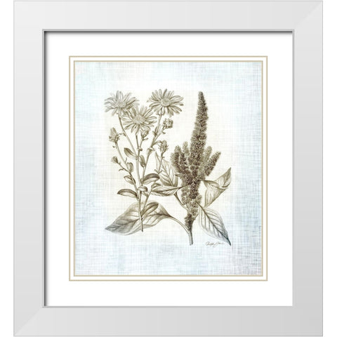 Farmhouse Botanical 2 White Modern Wood Framed Art Print with Double Matting by James, Christopher